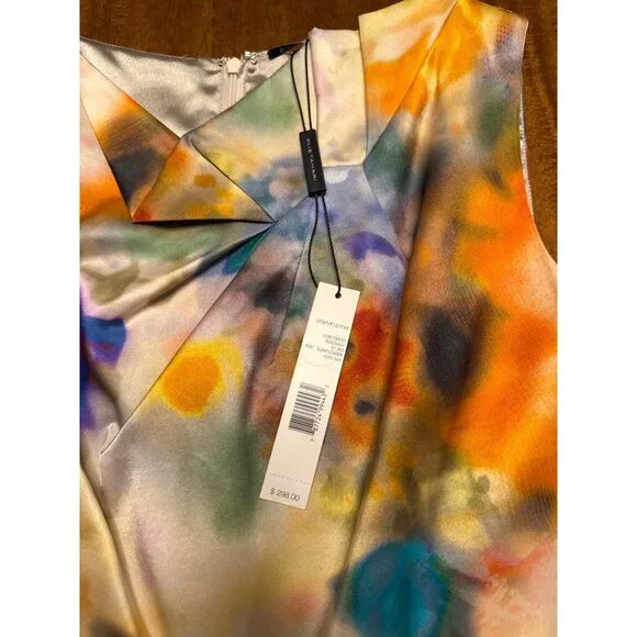 Elie Tahari Sunflower Print Sleeveless Silk Dress With Back Zipper Closure $298 - Picture 2 of 8